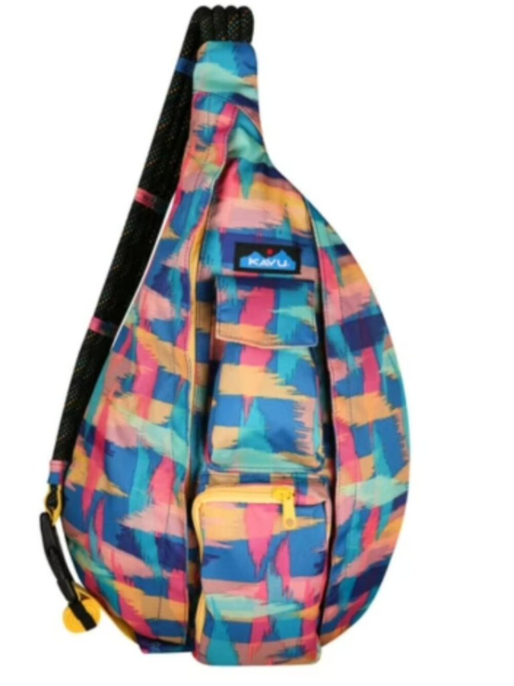 Kavu Rope Sling Bag Water Resistant Blue Pattern NWT Padded Back Adjustable